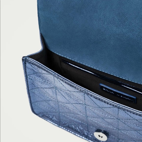 NWT! Zara Blue Quilted Mini Crossbody Bag - Picture 6 of 6